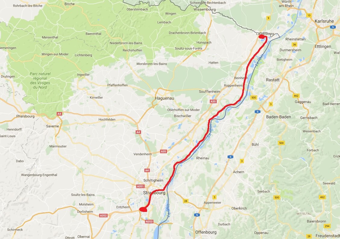 jour 2 : eurovelo 15 de strasbourg à lauterbourg