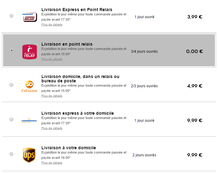 livraison probikeshop