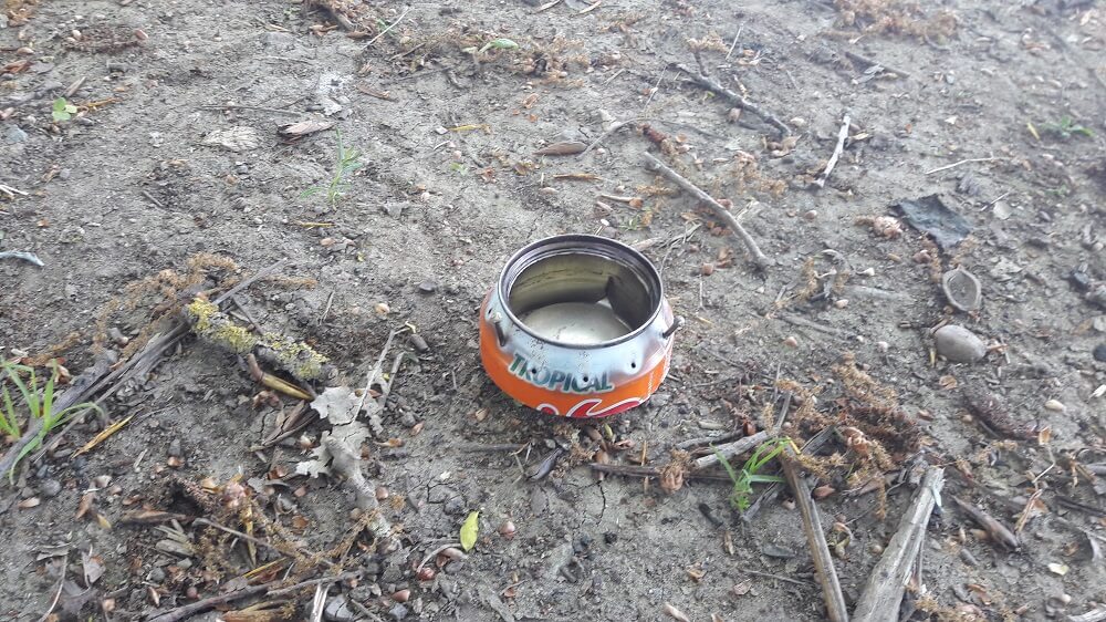 rechaud à alcool dans une canette