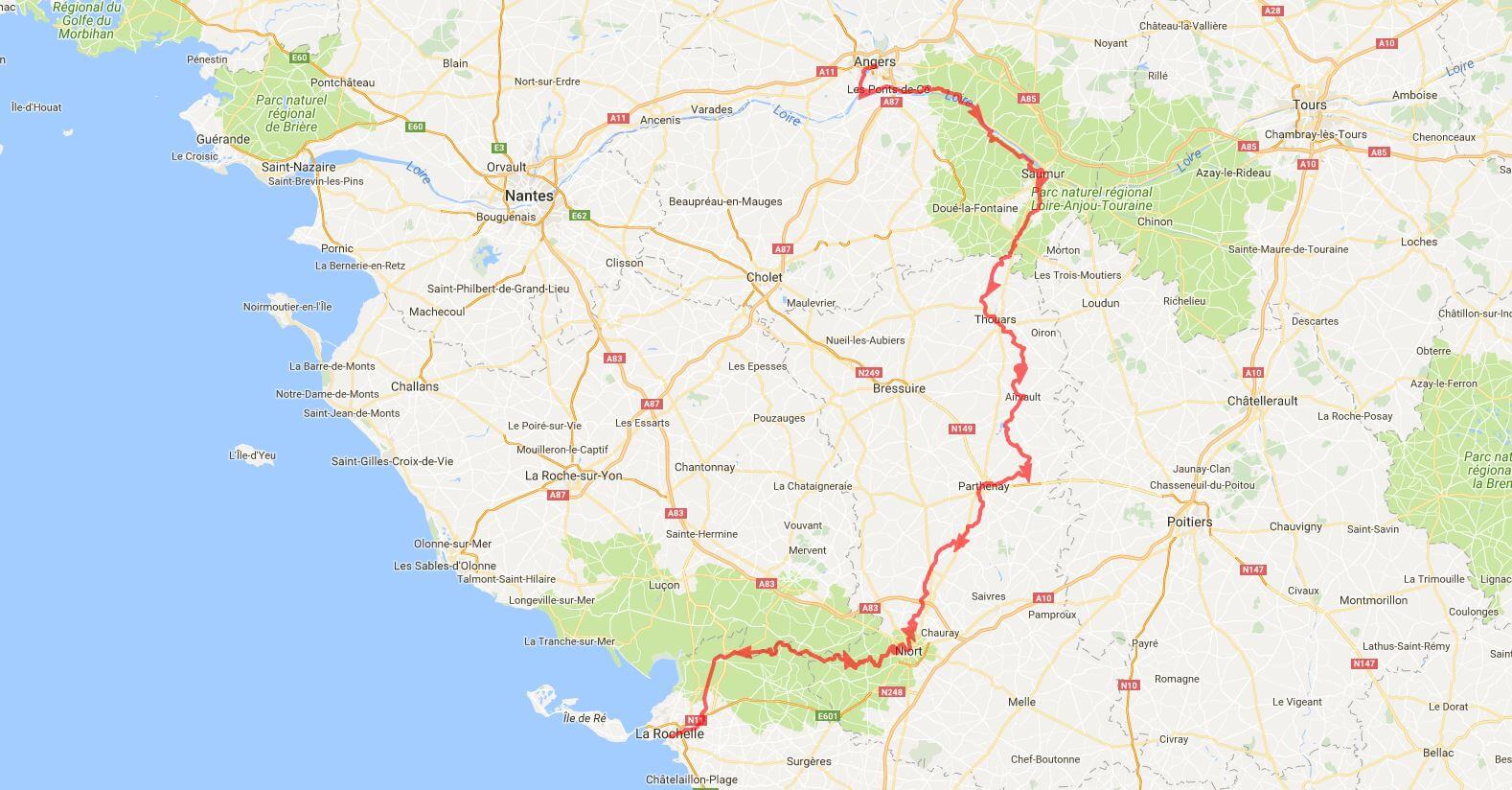 parcours velo francette angers la rochelle