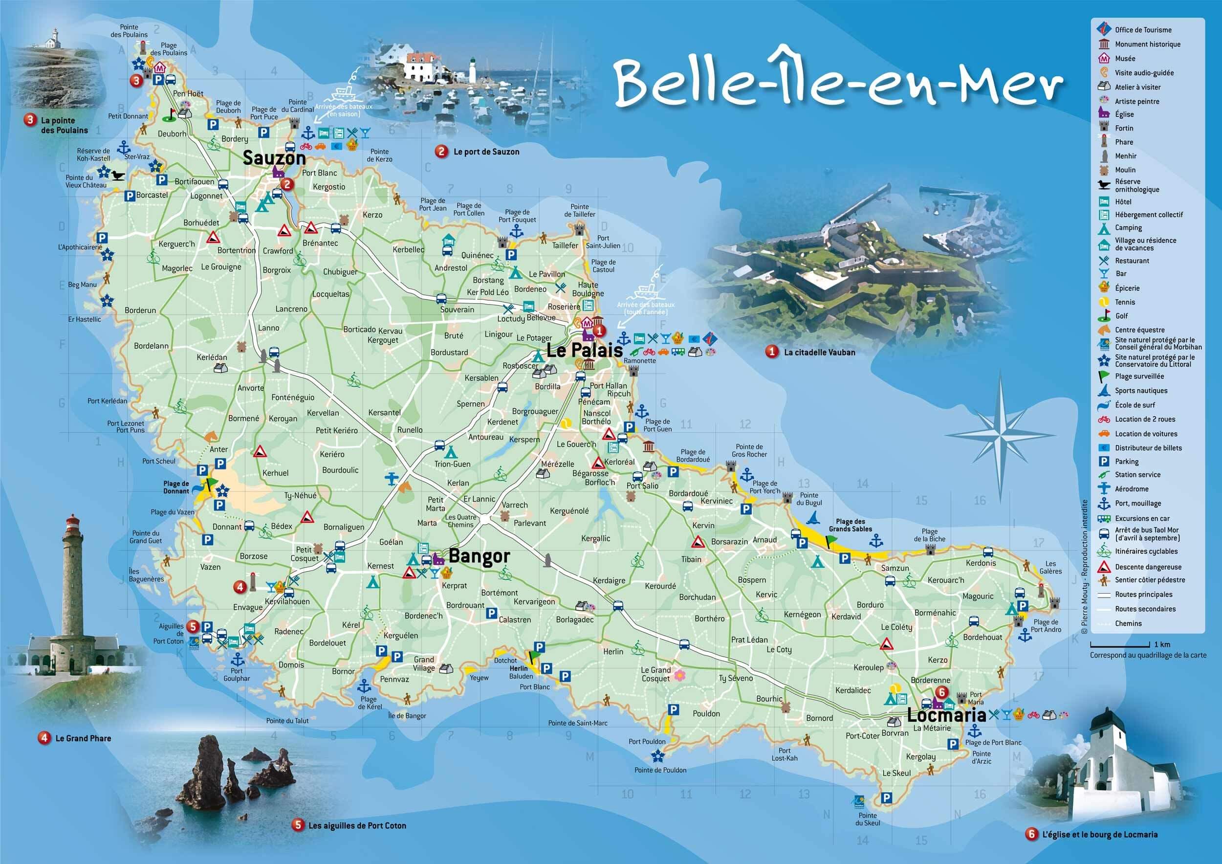 carte touristique belle île en mer